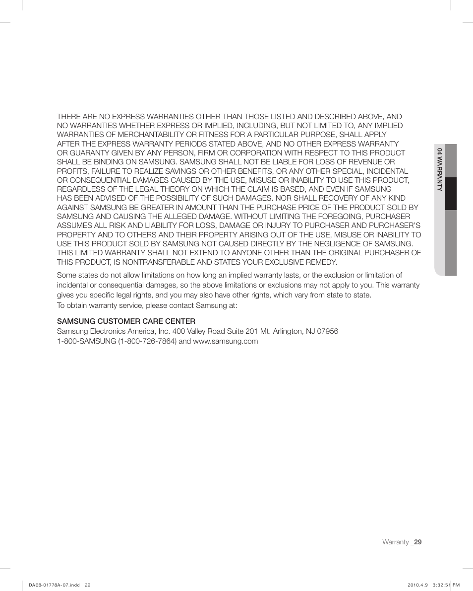 Samsung RB197** User Manual | Page 29 / 32