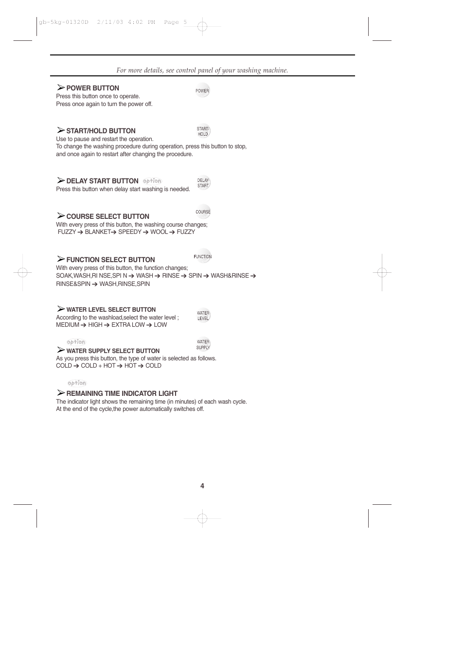 Samsung WA70K2P User Manual | Page 5 / 12