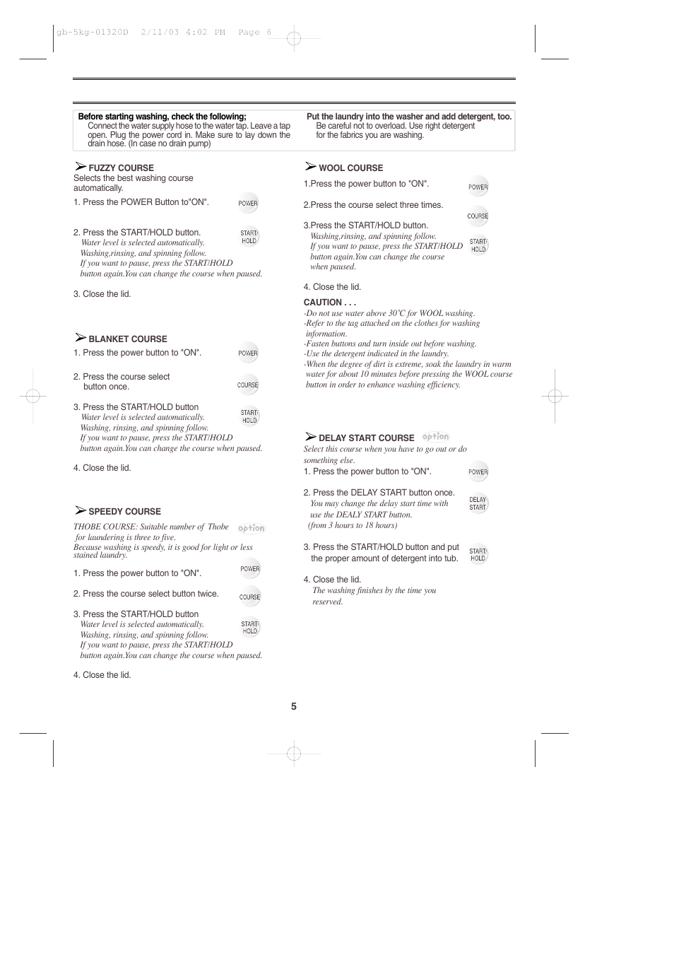 Samsung WA70K2P User Manual | Page 6 / 12