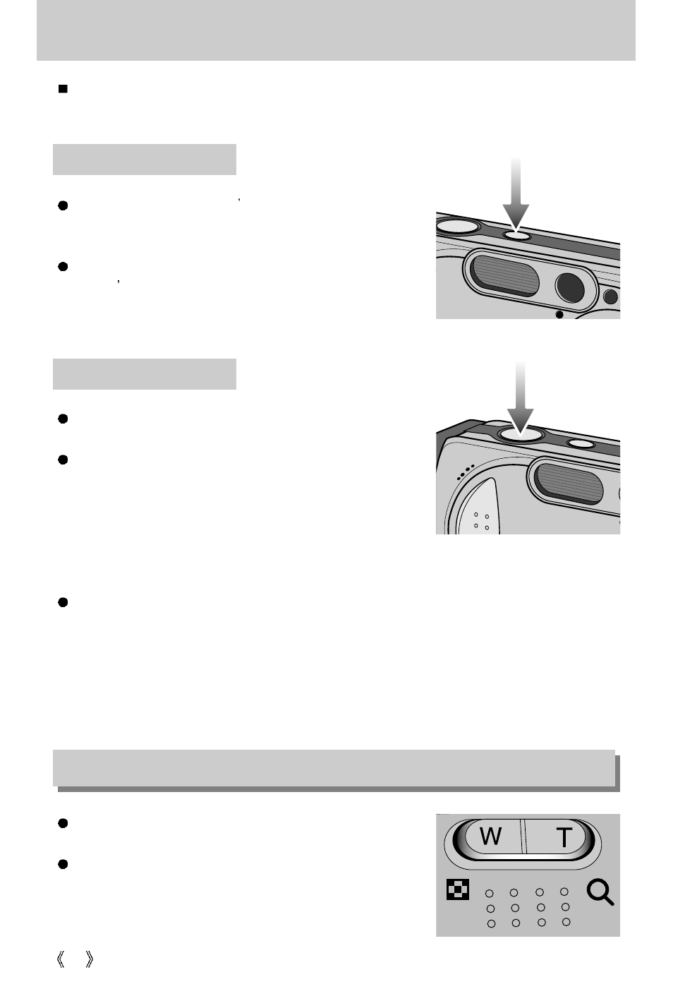 Using the camera buttons to adjust the camera, Zoom w/ t button | Samsung Digimax 3100 User Manual | Page 26 / 104