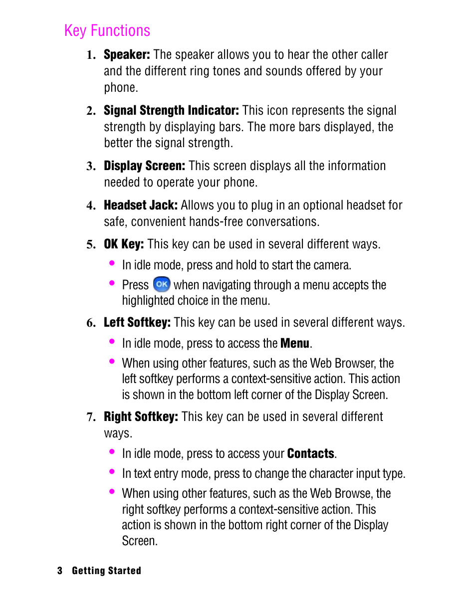 Key functions | Samsung SPH A740 User Manual | Page 12 / 150