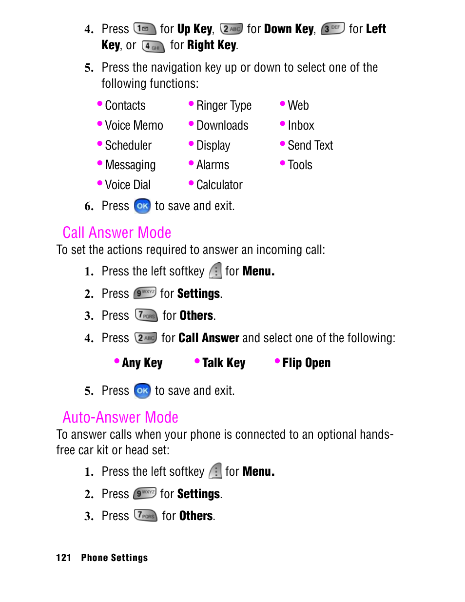 Call answer mode, Auto-answer mode | Samsung SPH A740 User Manual | Page 130 / 150
