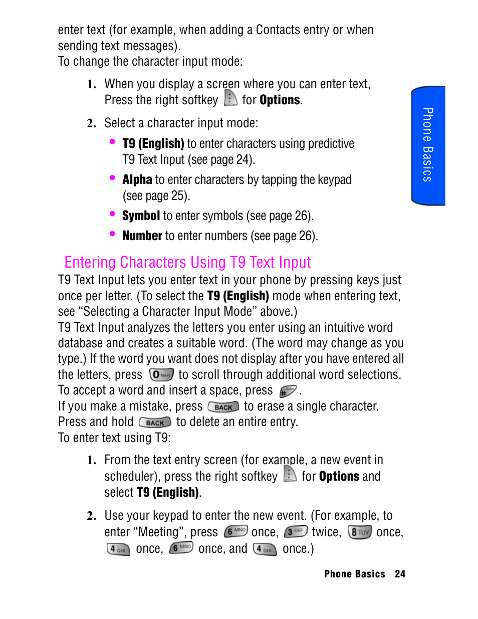 Entering characters using t9 text input | Samsung SPH A740 User Manual | Page 33 / 150