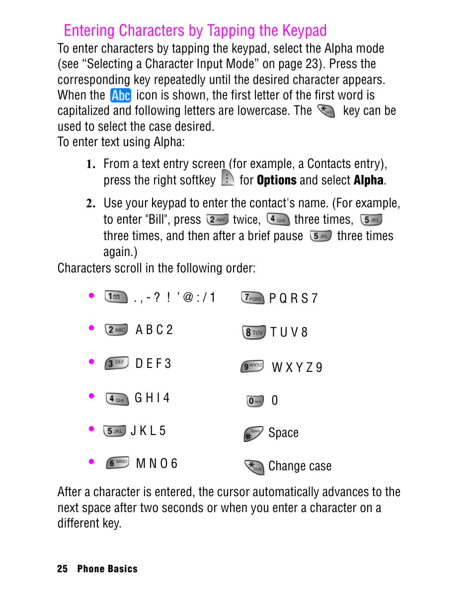 Entering characters by tapping the keypad | Samsung SPH A740 User Manual | Page 34 / 150