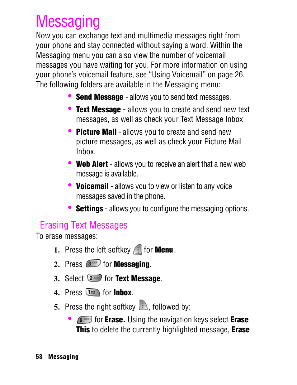 Messaging | Samsung SPH A740 User Manual | Page 62 / 150