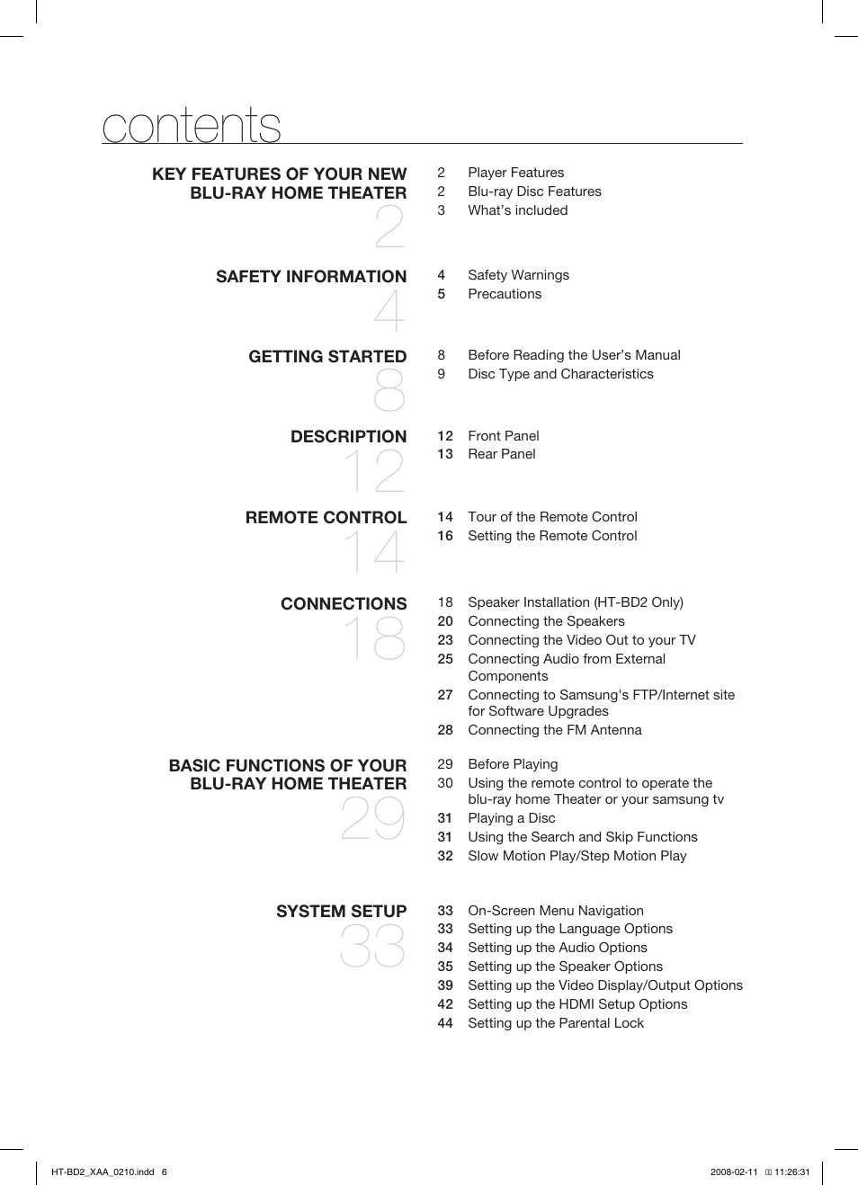 Samsung HT-BD2S User Manual | Page 7 / 73