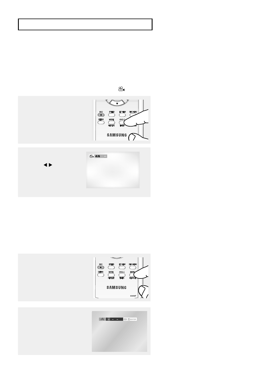 Changing the camera angle, Using the bookmark function | Samsung DVD-V9500 User Manual | Page 45 / 89