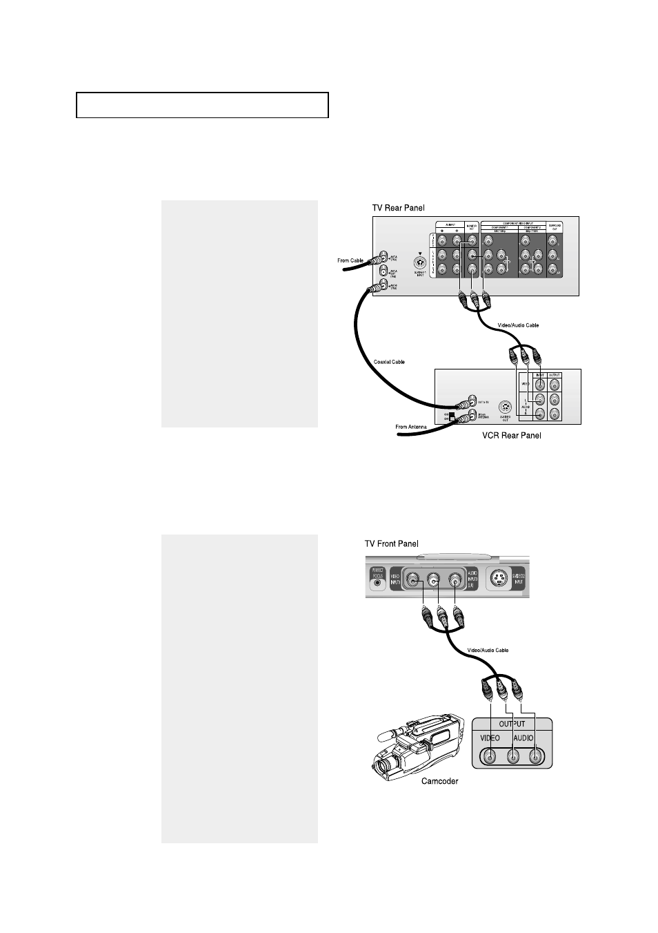 Connecting a camcorder | Samsung PCL 6215R User Manual | Page 19 / 67