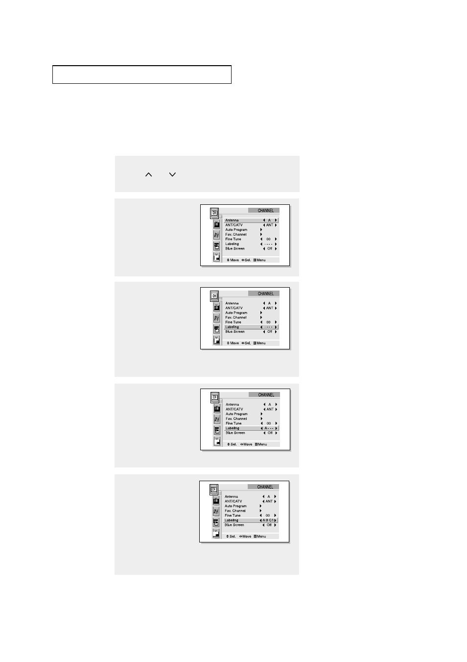 Labeling the channels | Samsung PCL 6215R User Manual | Page 35 / 67