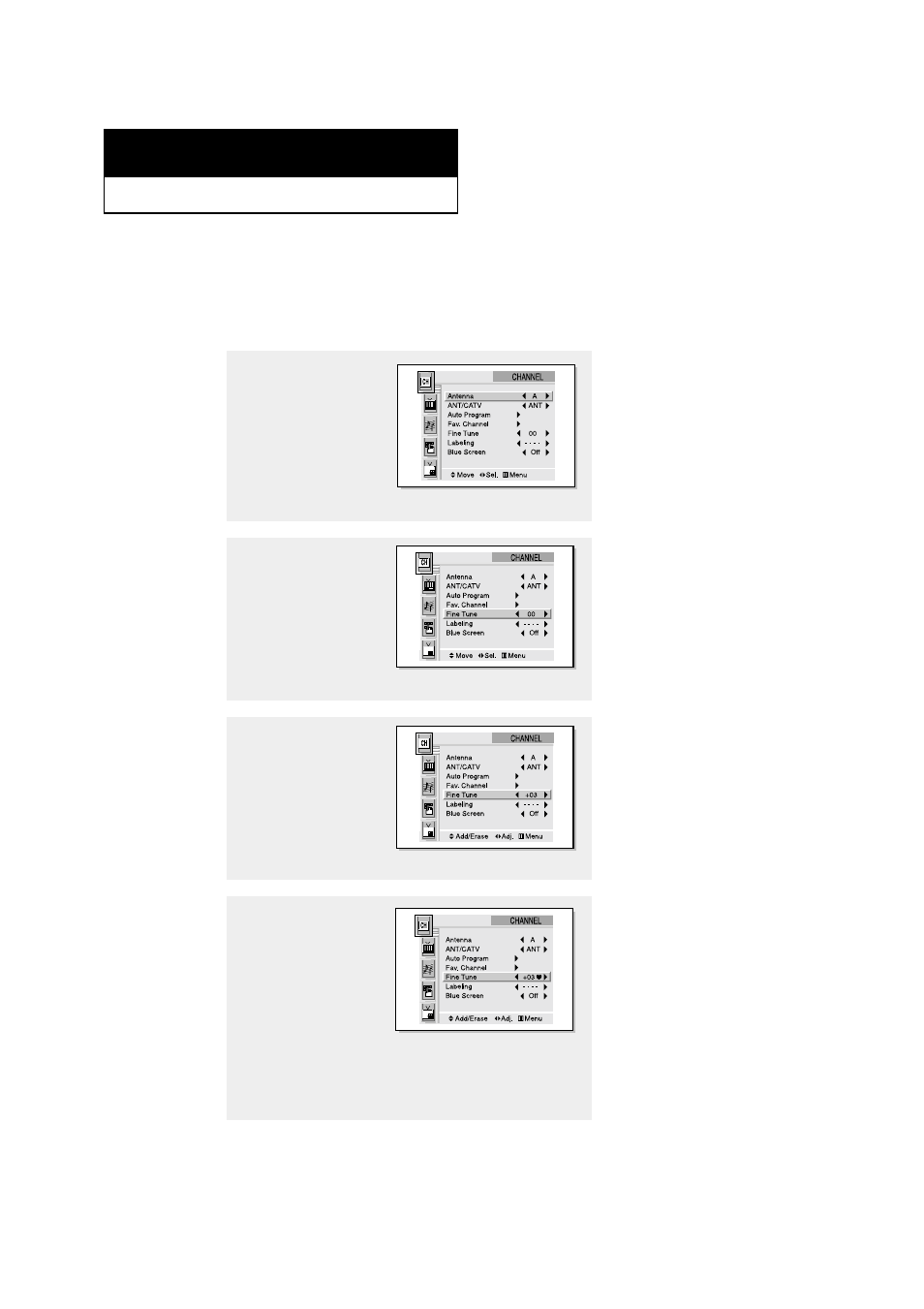 Fine tuning channels | Samsung PCL 6215R User Manual | Page 44 / 67