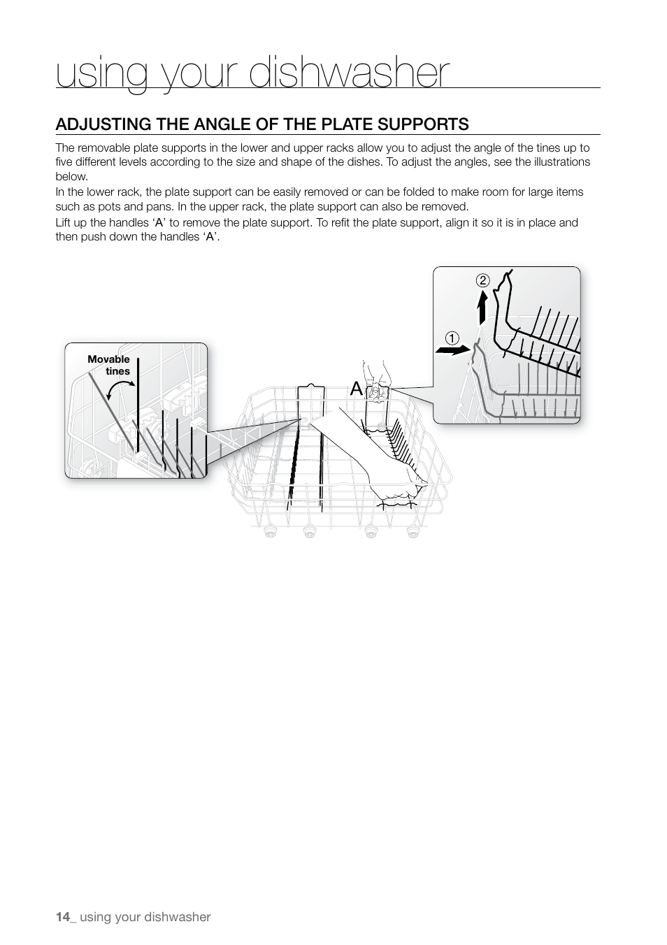 Using your dishwasher | Samsung DMR78 User Manual | Page 14 / 30