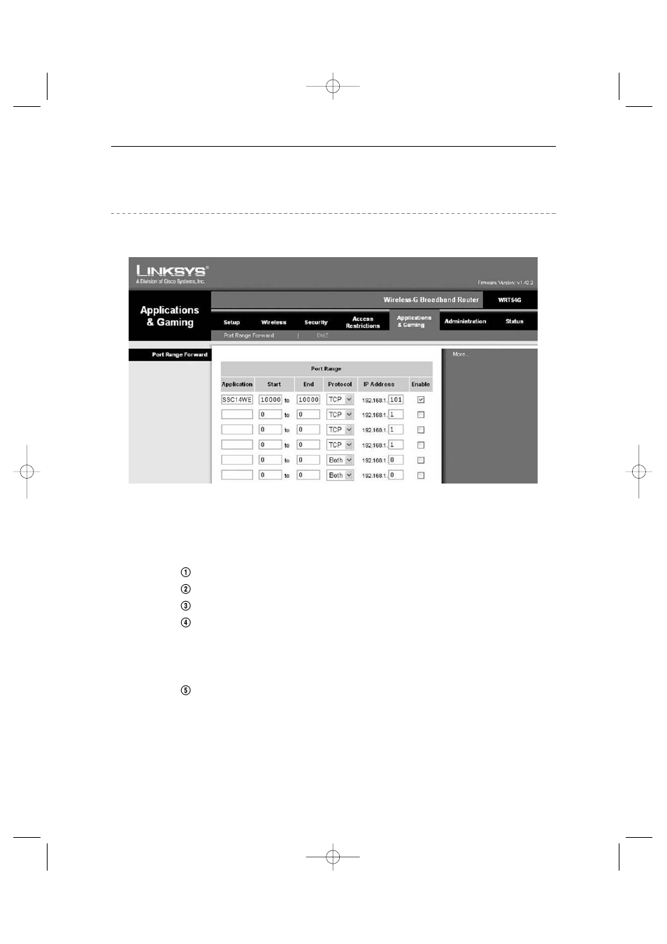 Step-by-step setup example of ip router, Linksys model wrt54g | Samsung SSC14WEB User Manual | Page 100 / 104