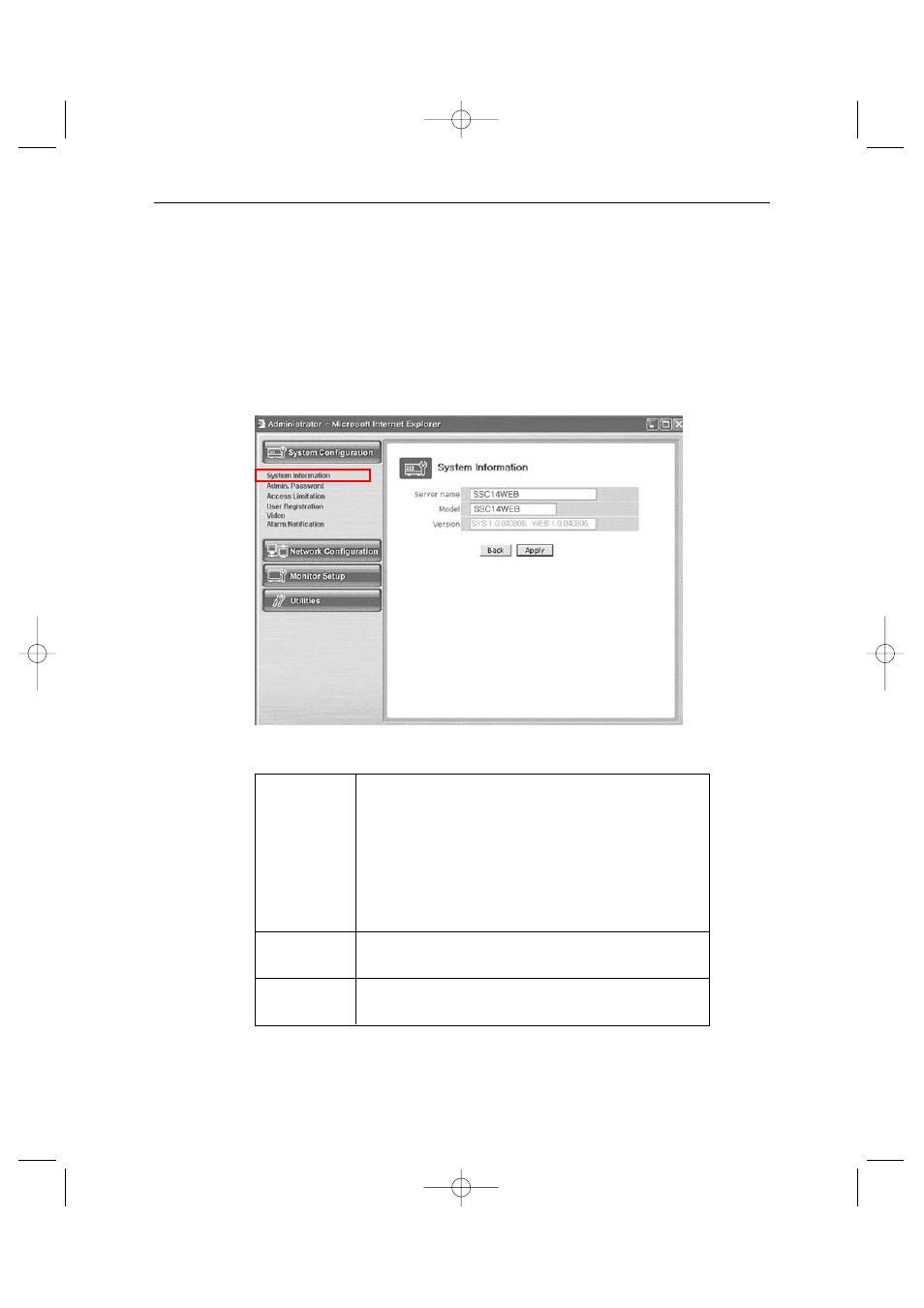 8-2) system configuration menu | Samsung SSC14WEB User Manual | Page 55 / 104