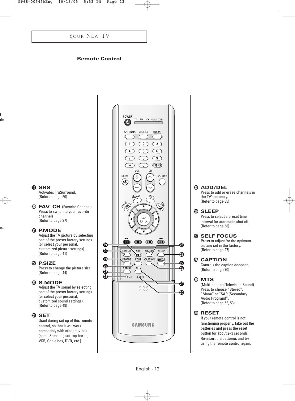 Samsung HC-S4755W User Manual | Page 13 / 80