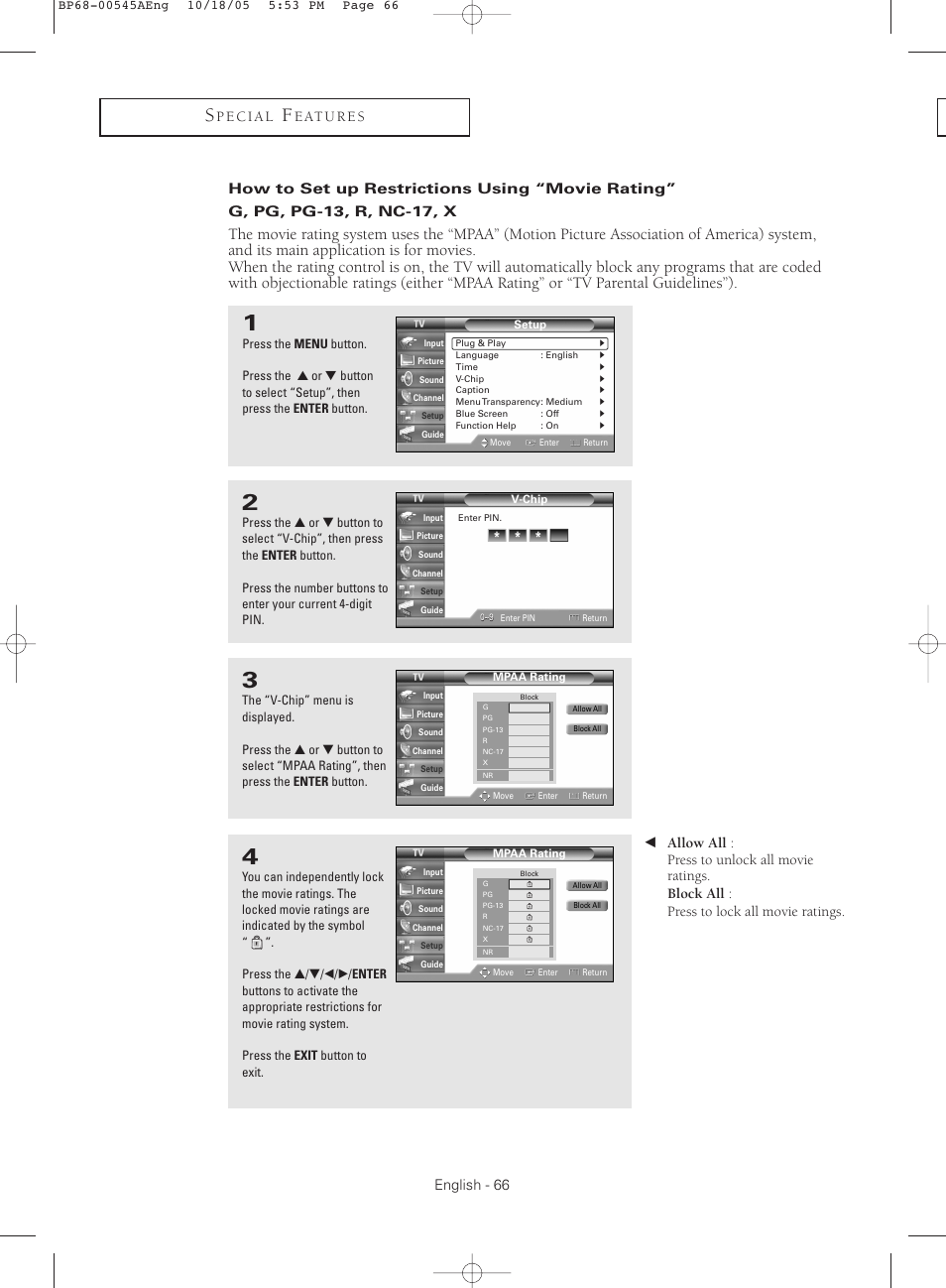 English - 66 | Samsung HC-S4755W User Manual | Page 66 / 80