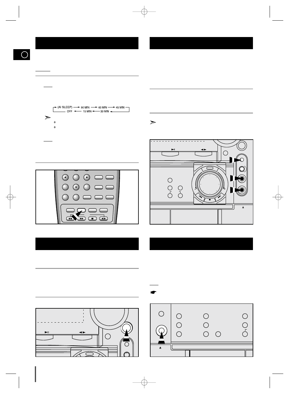 Setting the system to switch off automatically, Subwoofer level function, Microphone function | Connecting headphones, 12 subwoofer level function, Microphone function 1 2 | Samsung MAX-VL85 User Manual | Page 26 / 30