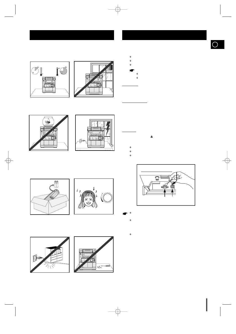 Recommendations for use, Safety precautions, Cleaning your mini-compact system | Cleaning your mini-compact system 1 1 2 2 | Samsung MAX-VL85 User Manual | Page 27 / 30