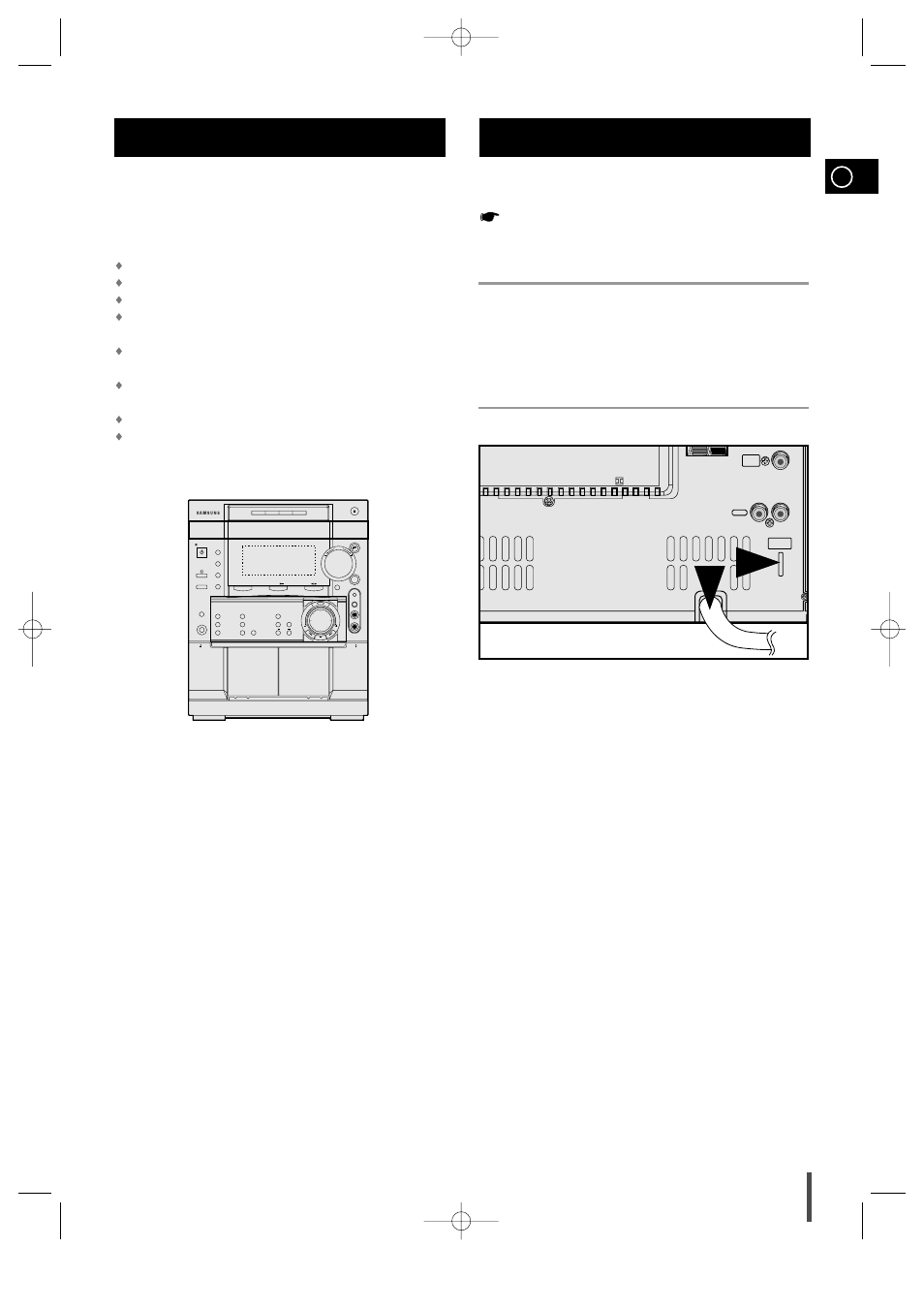 Where to install your mini-compact system, Connecting your system to the power supply | Samsung MAX-VL85 User Manual | Page 7 / 30