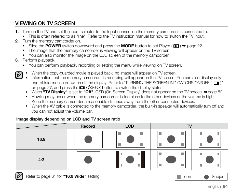 Viewing on tv screen | Samsung VP-MX20H User Manual | Page 100 / 121