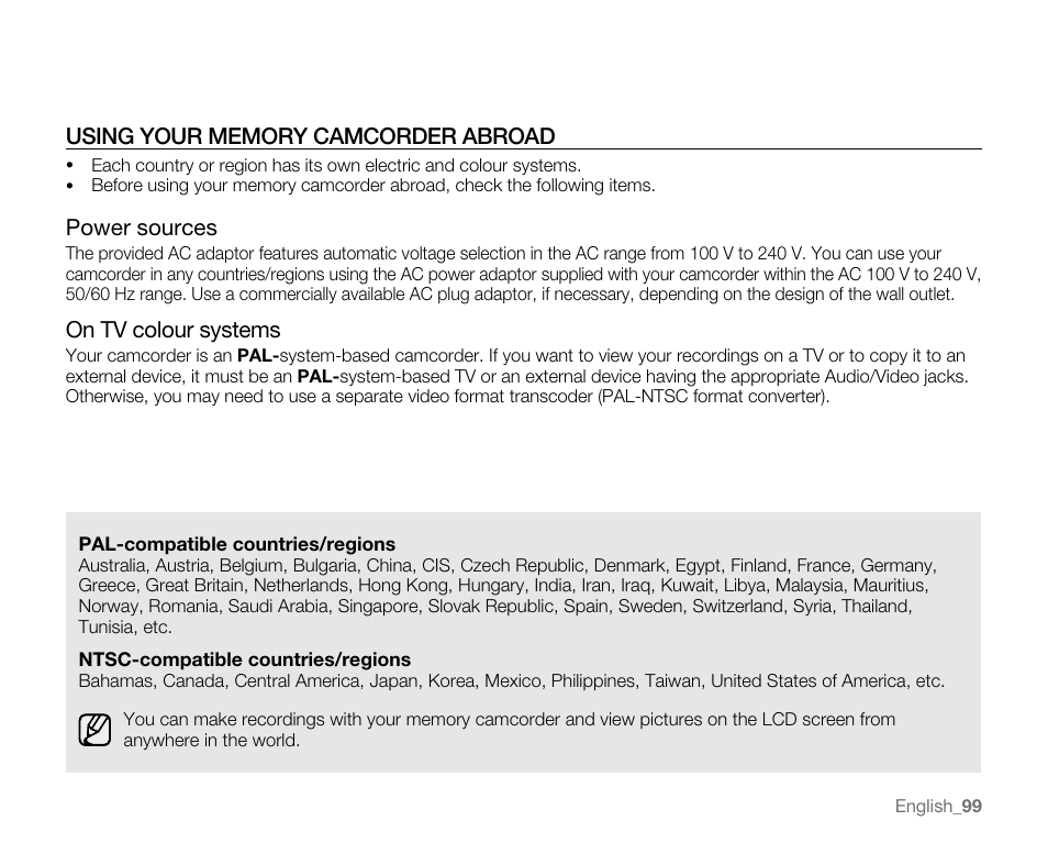 Samsung VP-MX20H User Manual | Page 105 / 121