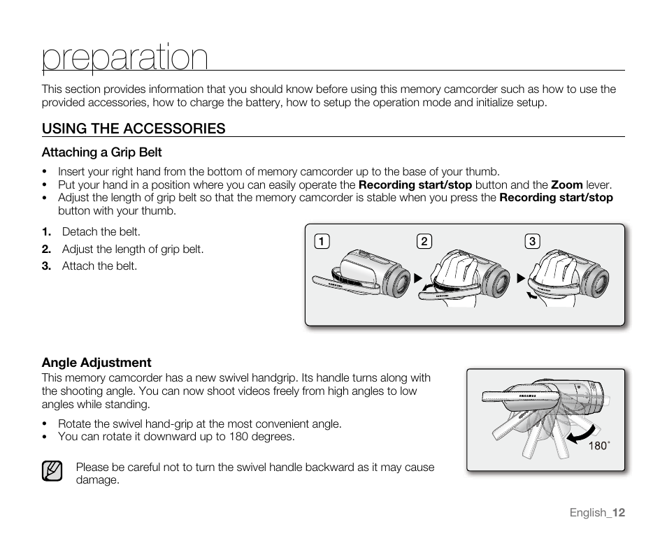 Preparation | Samsung VP-MX20H User Manual | Page 18 / 121