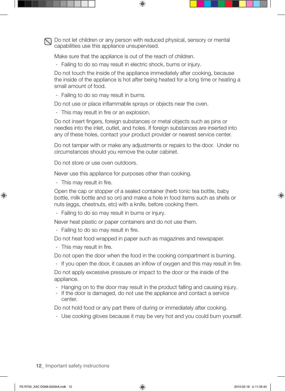 Samsung FE-R700WX User Manual | Page 12 / 62