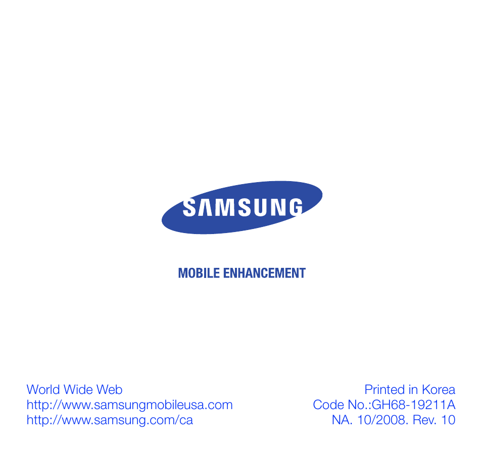 Samsung GH68-19211A User Manual | 41 pages