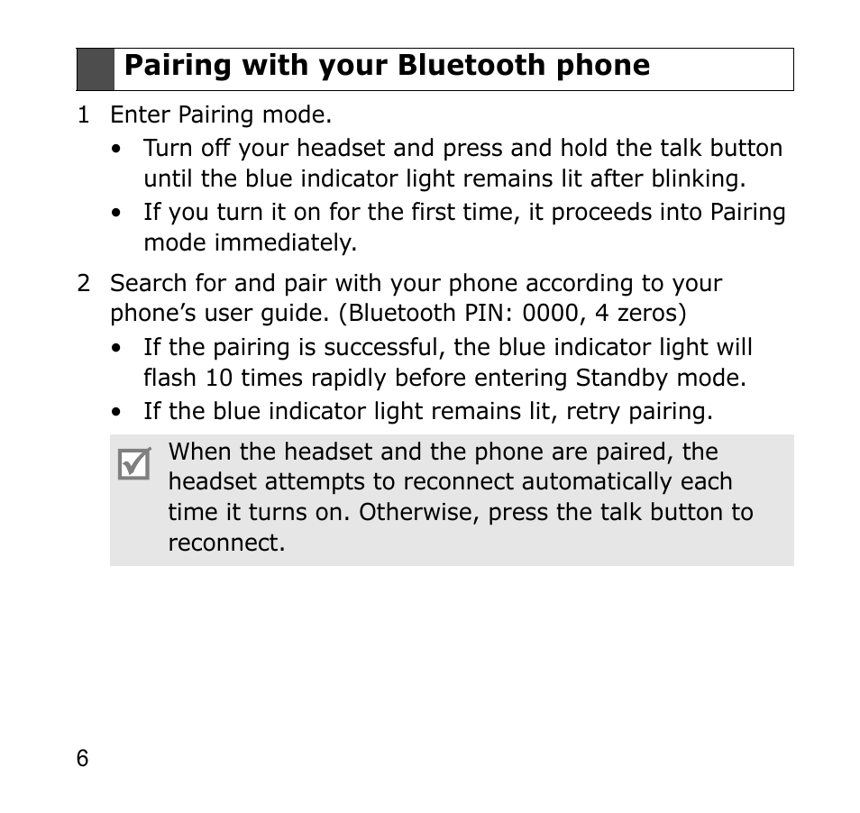 Pairing with your bluetooth phone | Samsung GH68-19211A User Manual | Page 9 / 41