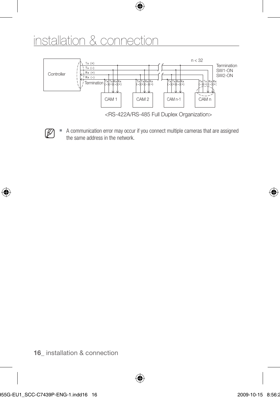 Installation & connection | Samsung SCC-C7439P User Manual | Page 16 / 52