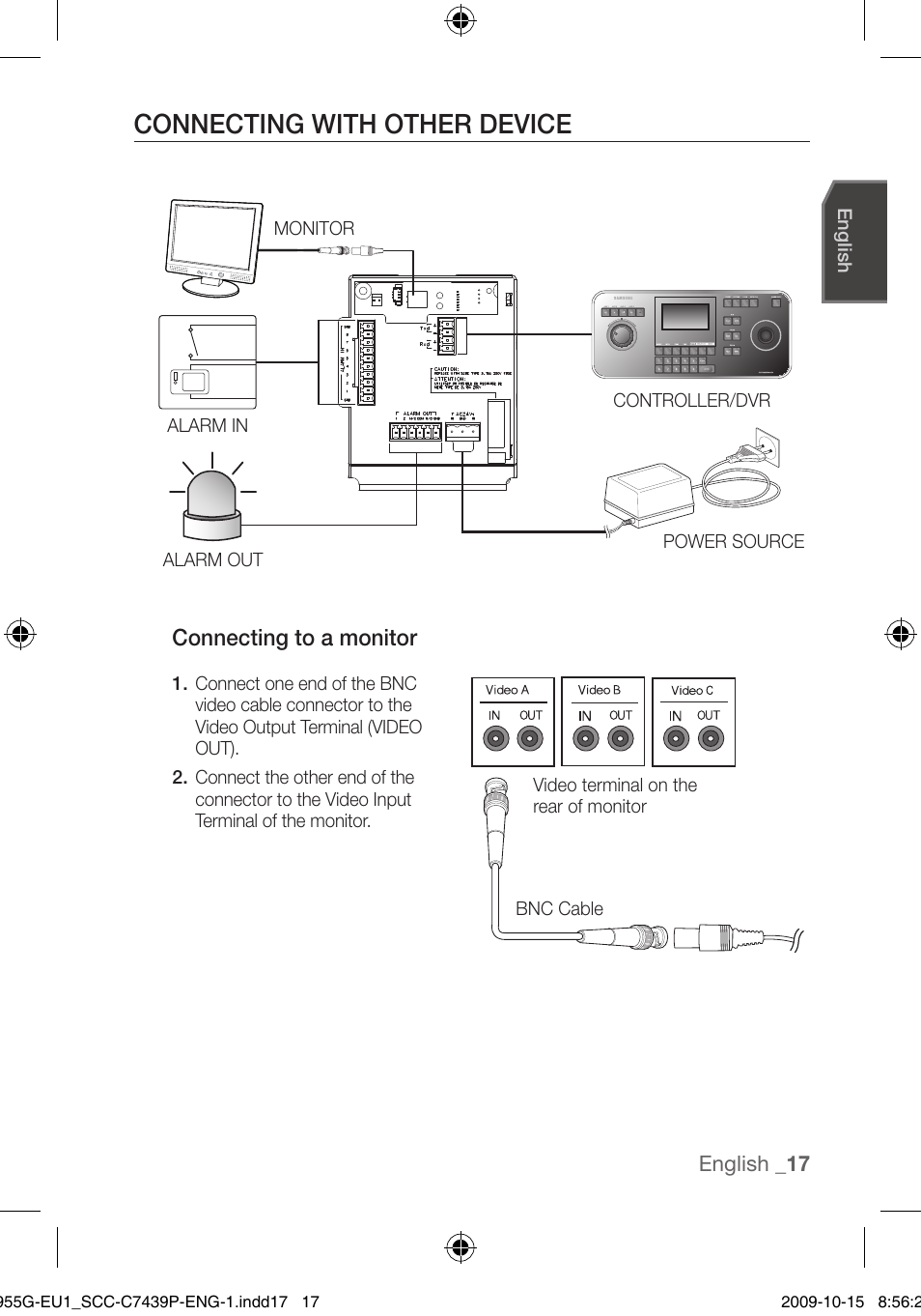 Connecting with other device | Samsung SCC-C7439P User Manual | Page 17 / 52