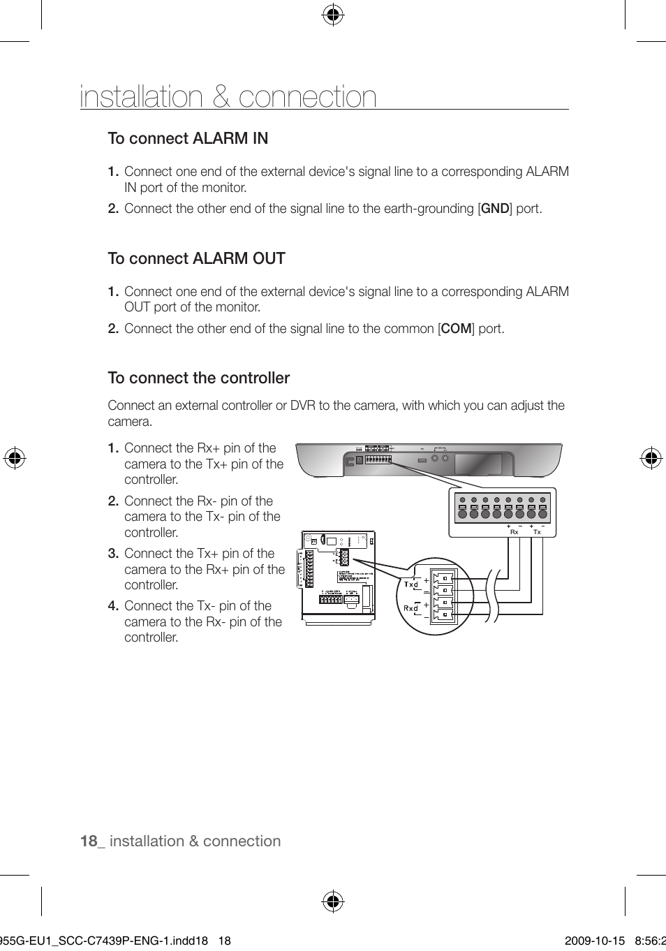 Installation & connection | Samsung SCC-C7439P User Manual | Page 18 / 52