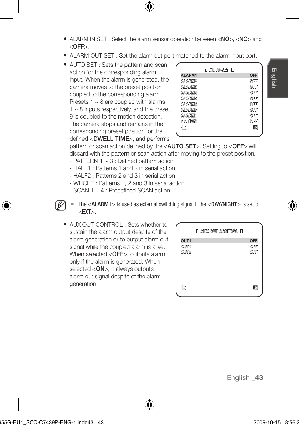 English | Samsung SCC-C7439P User Manual | Page 43 / 52