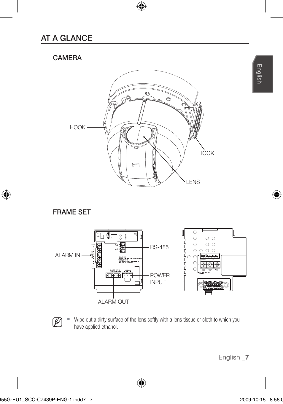 At a glance | Samsung SCC-C7439P User Manual | Page 7 / 52