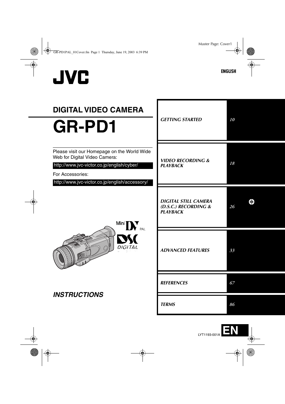 JVC GR-PD1 User Manual | 88 pages