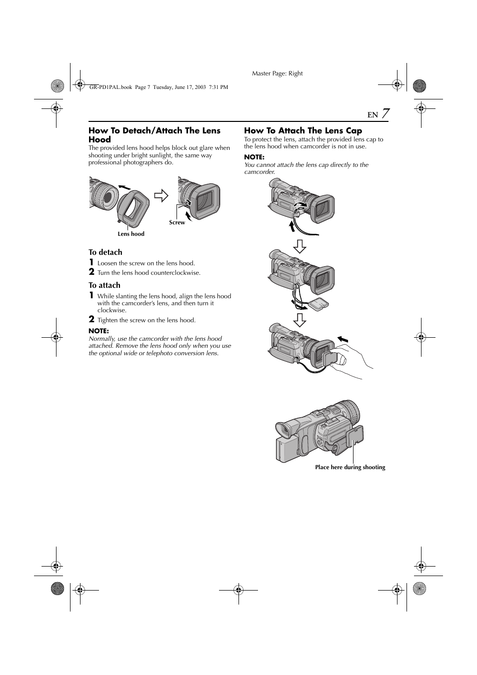 JVC GR-PD1 User Manual | Page 7 / 88