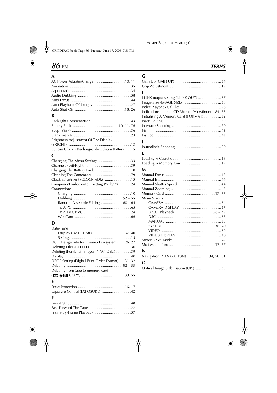 Terms | JVC GR-PD1 User Manual | Page 86 / 88