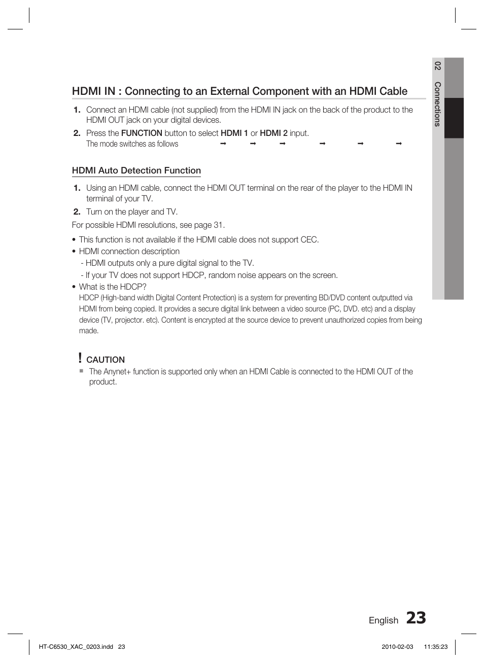 Samsung HT-C6530 User Manual | Page 23 / 69