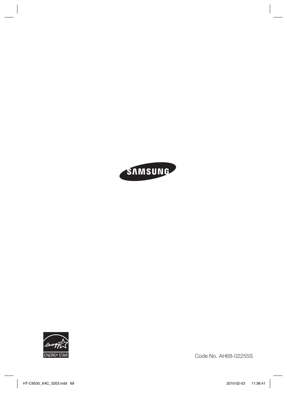 Samsung HT-C6530 User Manual | Page 69 / 69