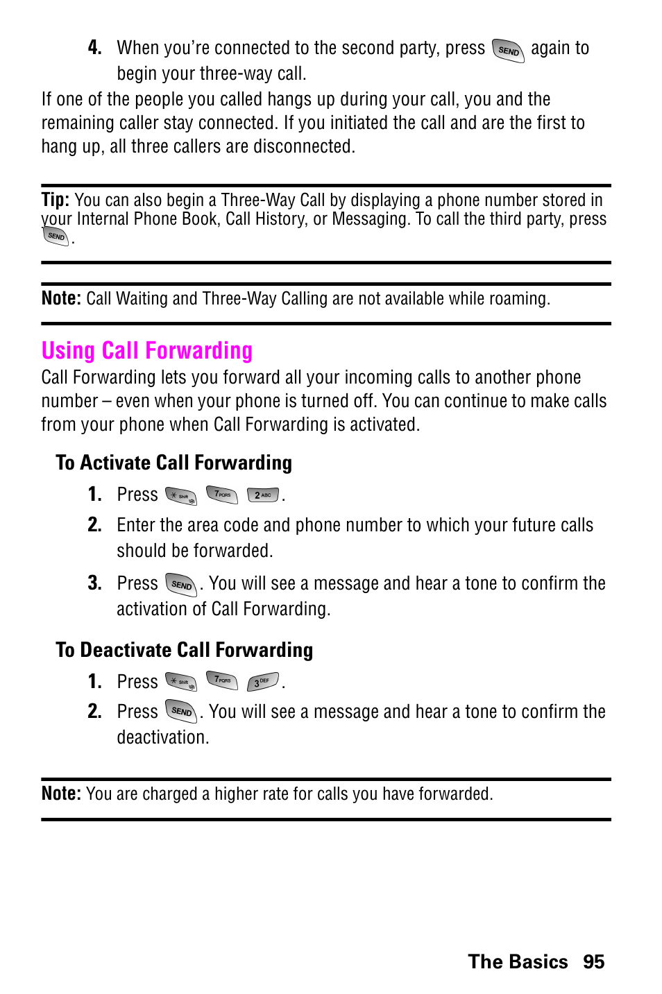 Using call forwarding | Samsung 022004 User Manual | Page 103 / 142