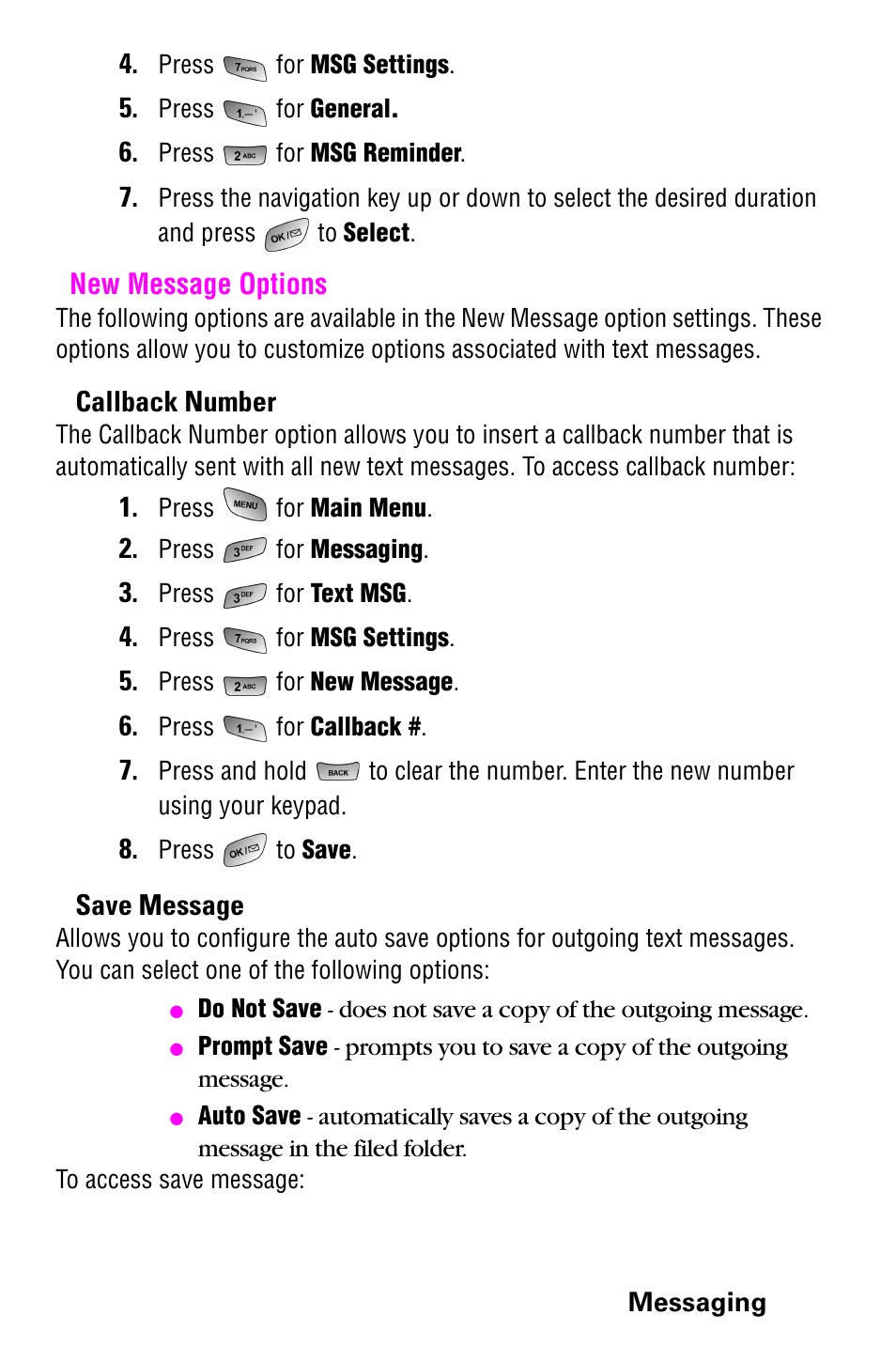 New message options | Samsung 022004 User Manual | Page 111 / 142