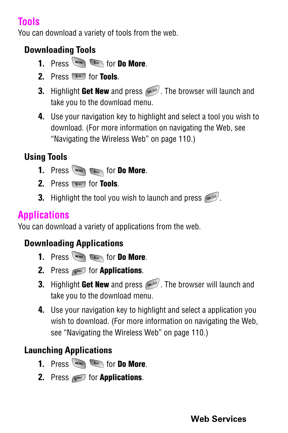 Tools, Applications, Tools applications | Samsung 022004 User Manual | Page 127 / 142