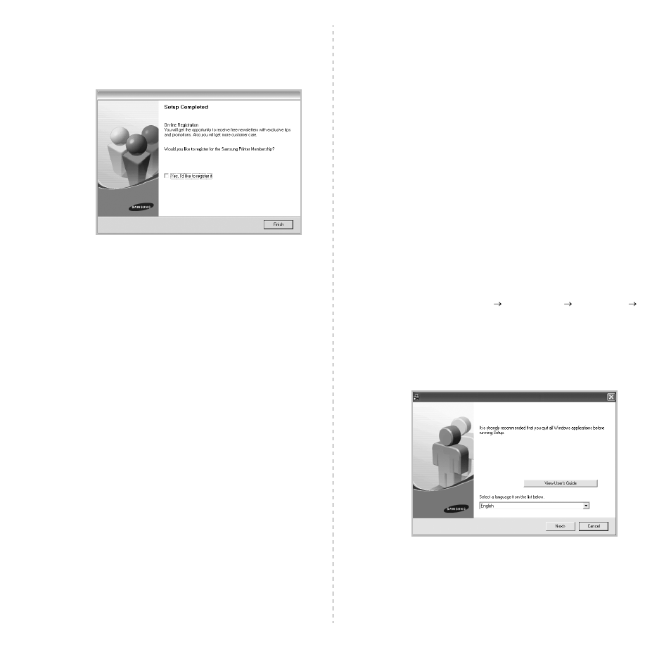 Installing software for network printing | Samsung ML-1630W Series User Manual | Page 67 / 98
