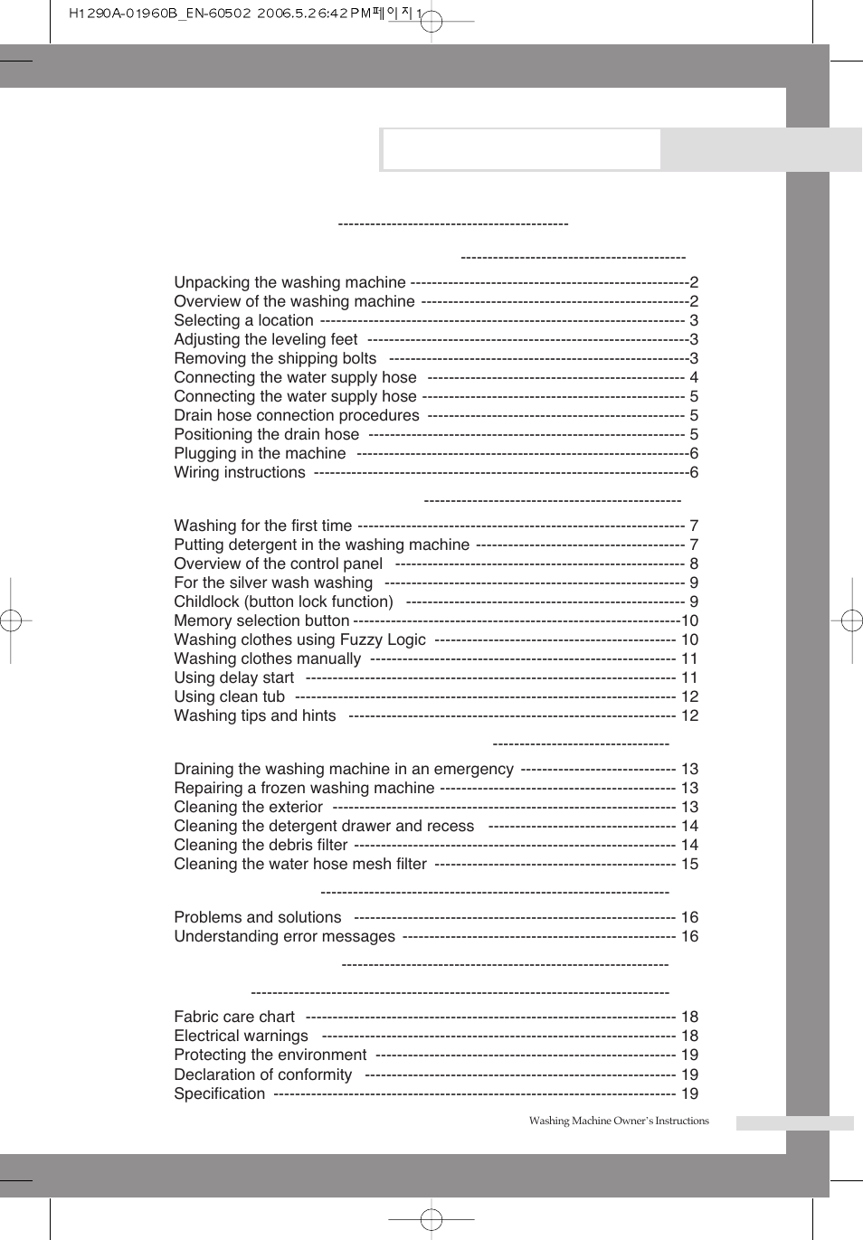 Samsung H1245A H1290A User Manual | Page 5 / 24