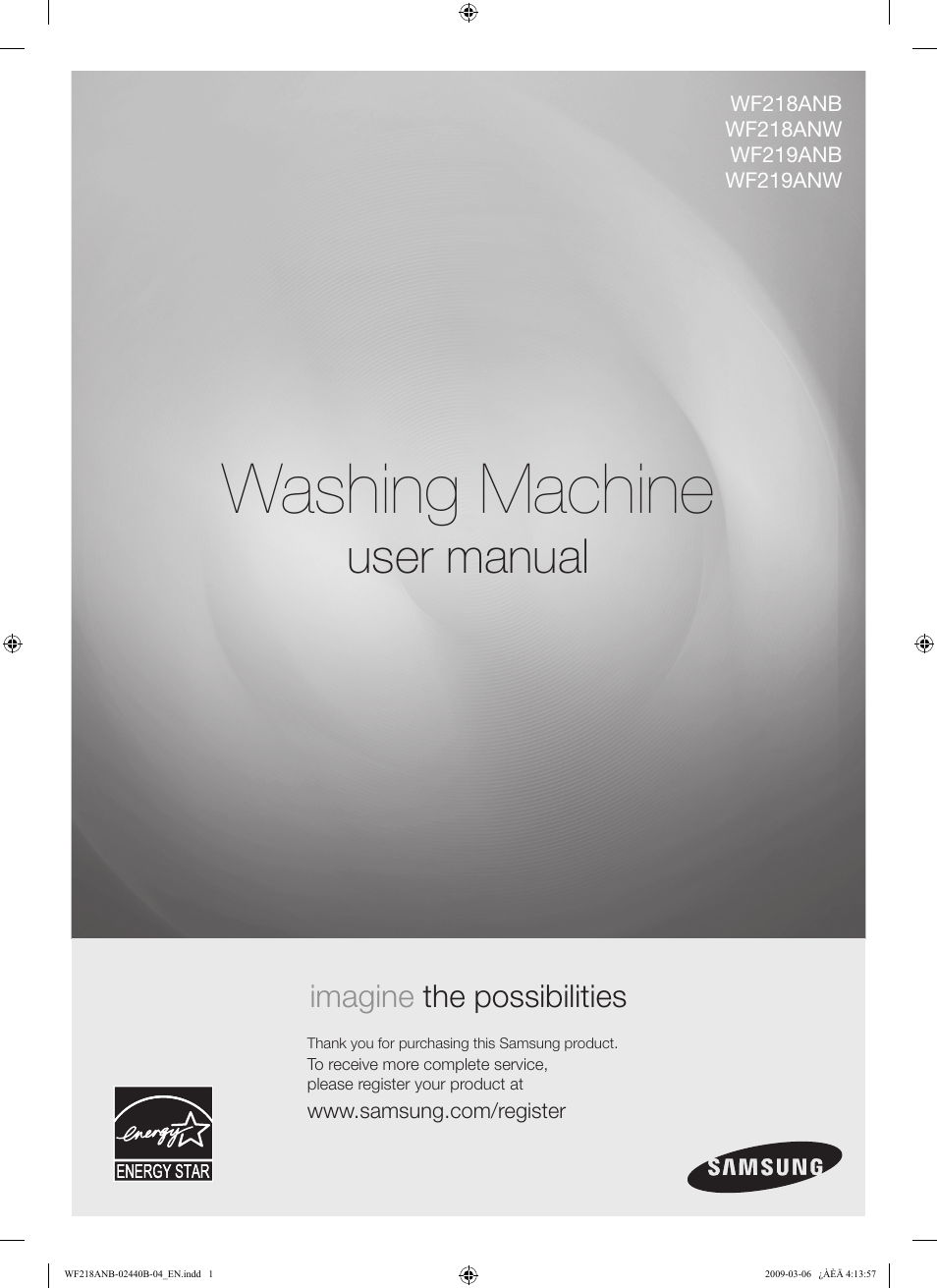 Samsung WF218ANW User Manual | 56 pages