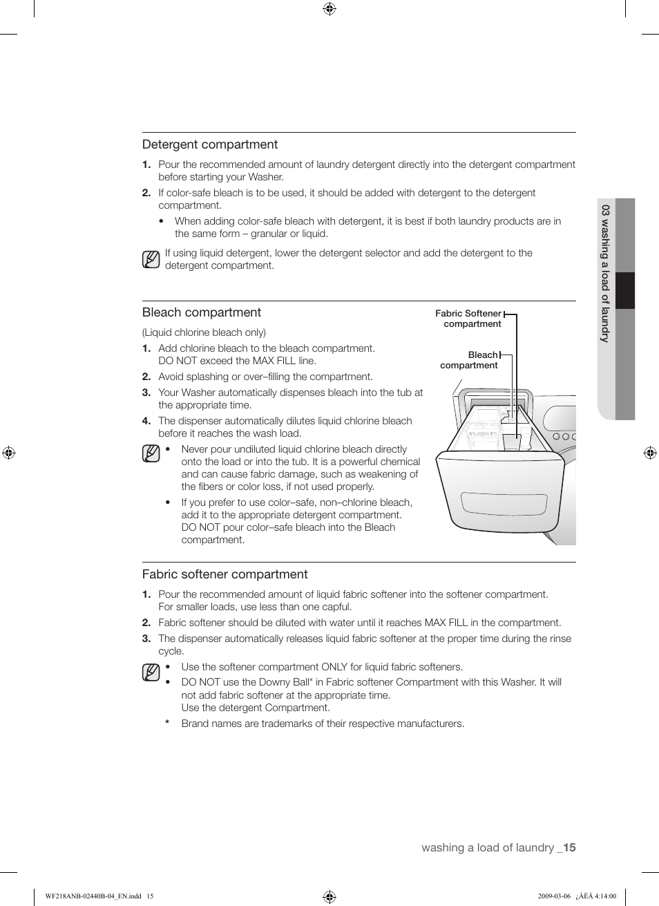 Samsung WF218ANW User Manual | Page 15 / 56