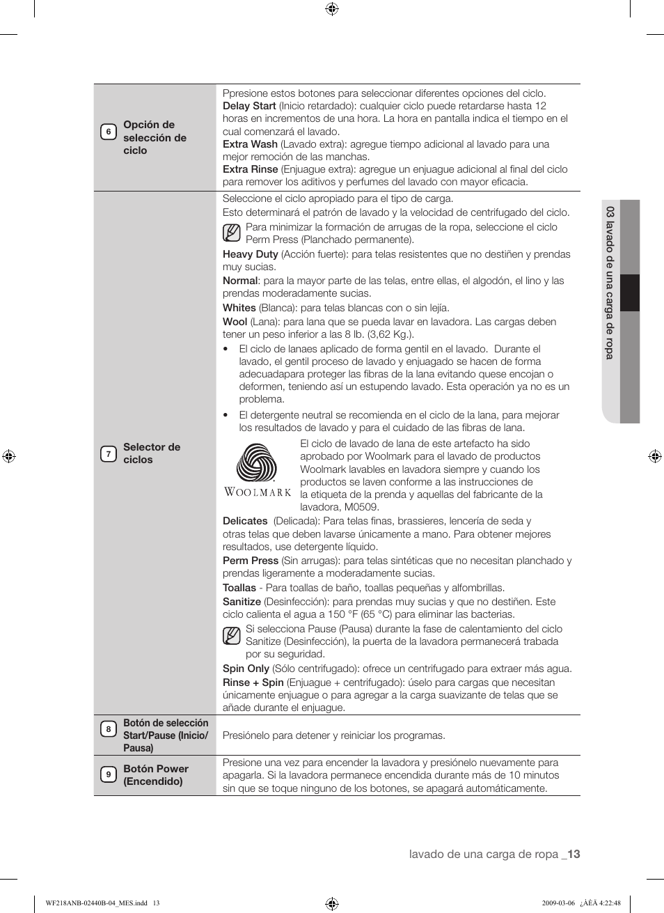 Samsung WF218ANW User Manual | Page 41 / 56