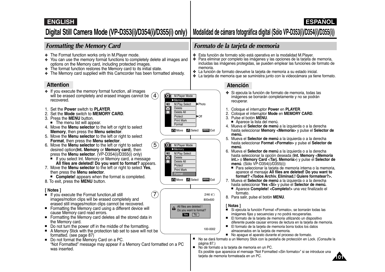 English español, Attention, Atención | Samsung AD68-00839J User Manual | Page 102 / 122