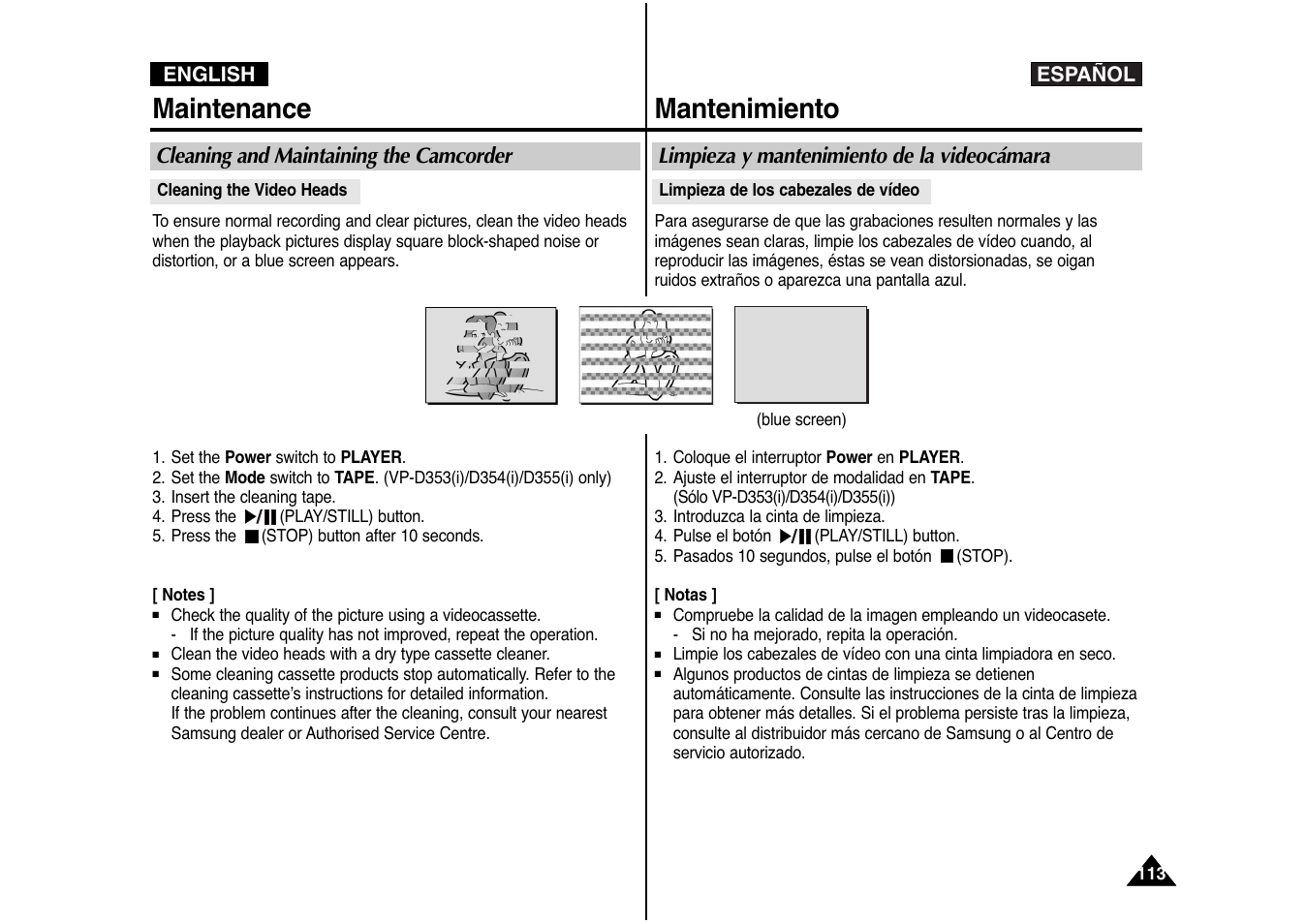 Maintenance mantenimiento | Samsung AD68-00839J User Manual | Page 114 / 122