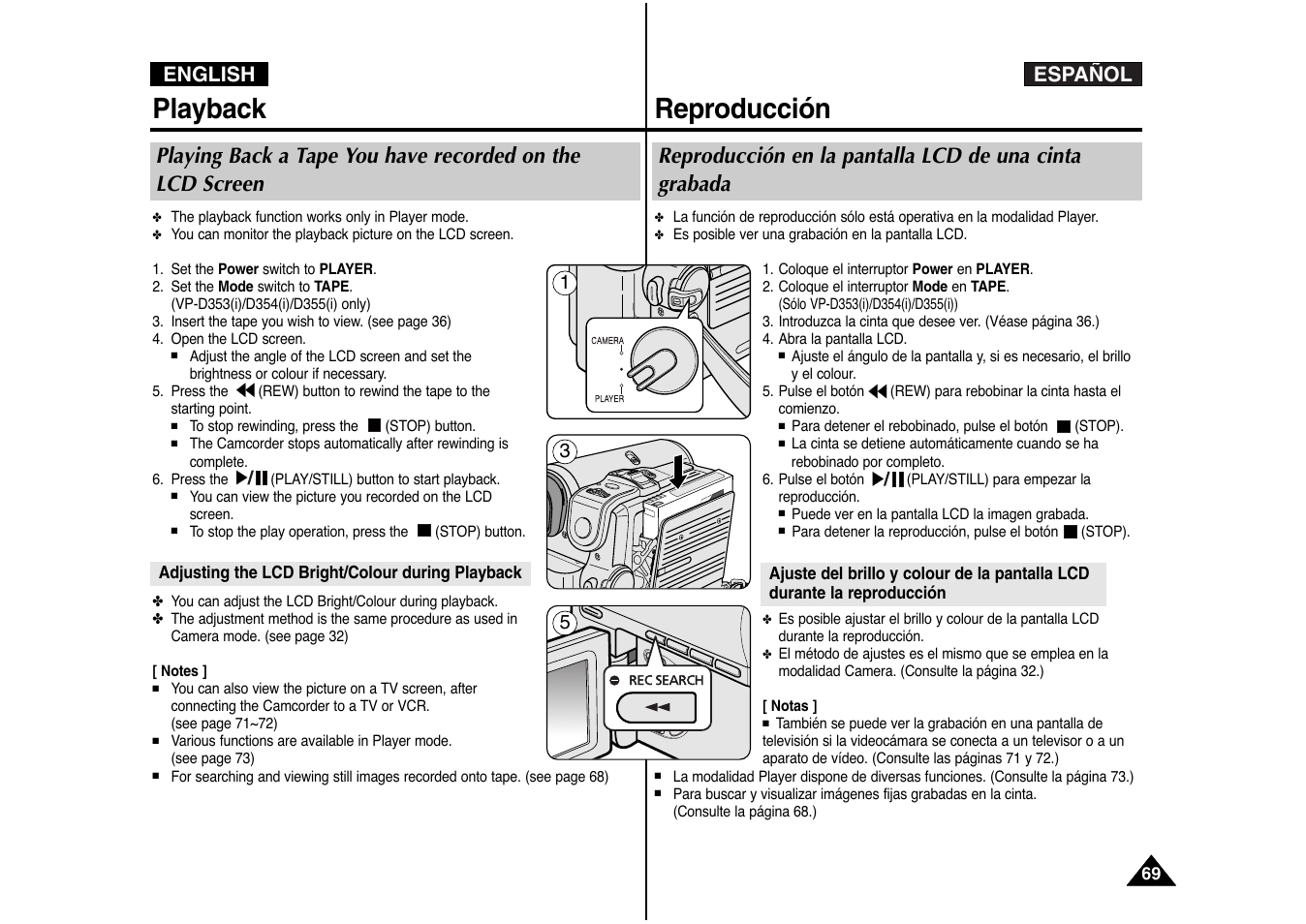 Playback, Reproducción, Español english | Samsung AD68-00839J User Manual | Page 70 / 122