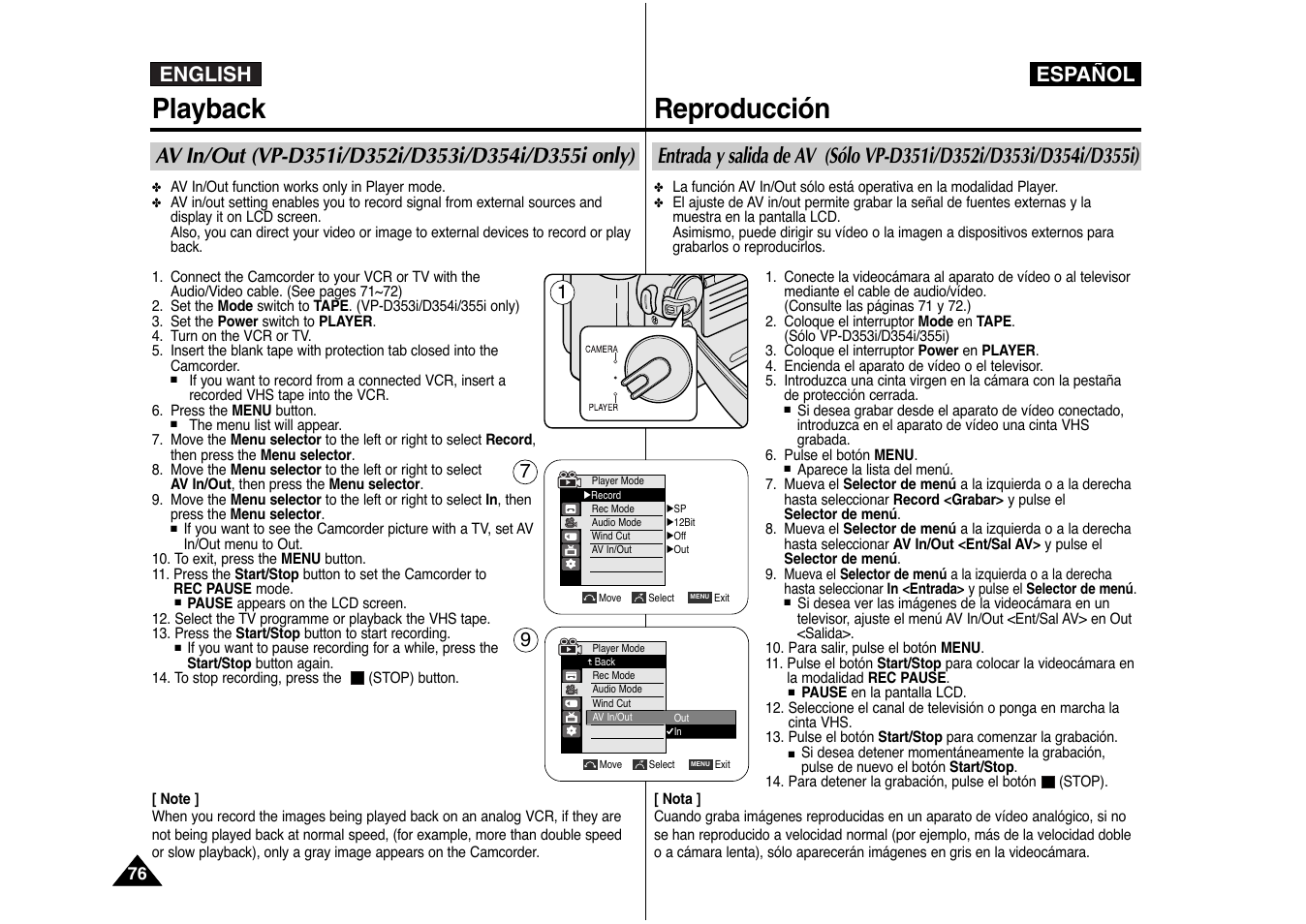 Playback, Reproducción, English español | Samsung AD68-00839J User Manual | Page 77 / 122